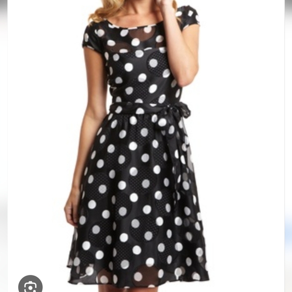 Charming Black and White Polka Dot Dress - Picture 3 of 13
